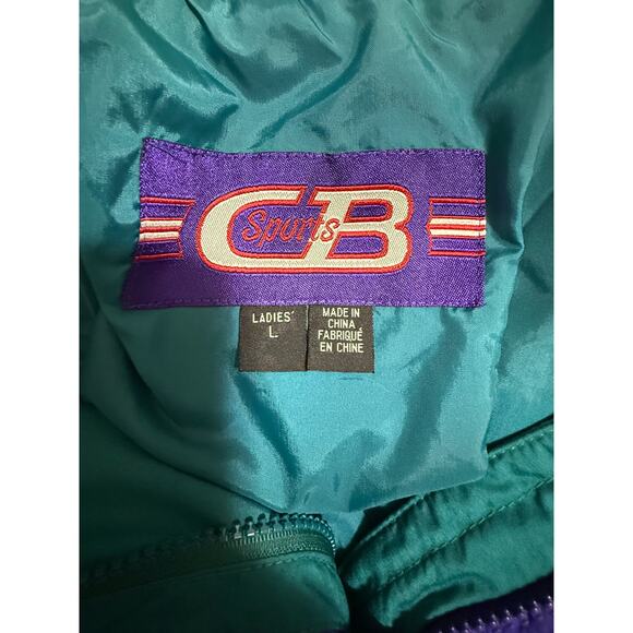 Vintage CB Sports Purple & Green Nylon Windbreaker - Full Zip - Women's Large - Picture 2 of 10